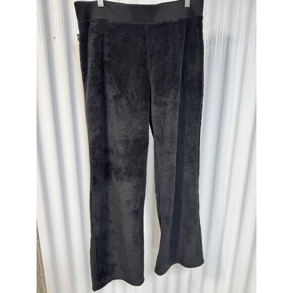 The North Face Sweatpants Womens Large Black Osito Fleece Pull On Lounge Plush - Picture 1 of 4
